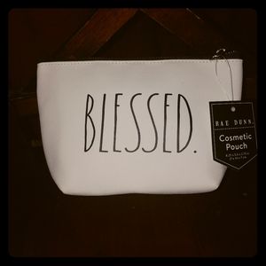 Rae Dunn Cosmetic Pouch "BLESSED.", NWT